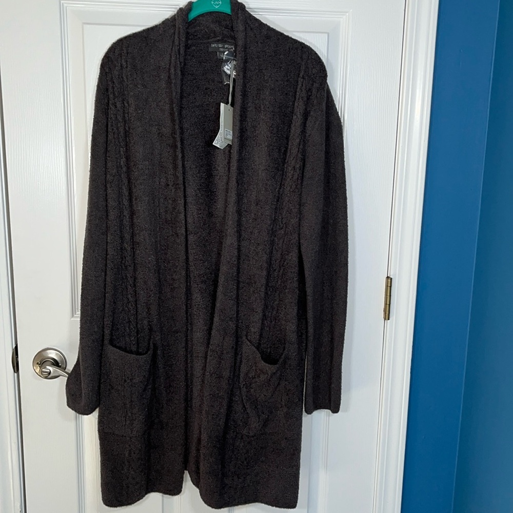 Barefoot dreams, cozychic light essentials cable cardigan, size large